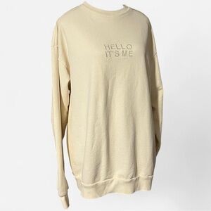 Adele “Hello It's‎ Me” Bone white Crewneck Sweatshirt unisex Tour Merch Sz Large